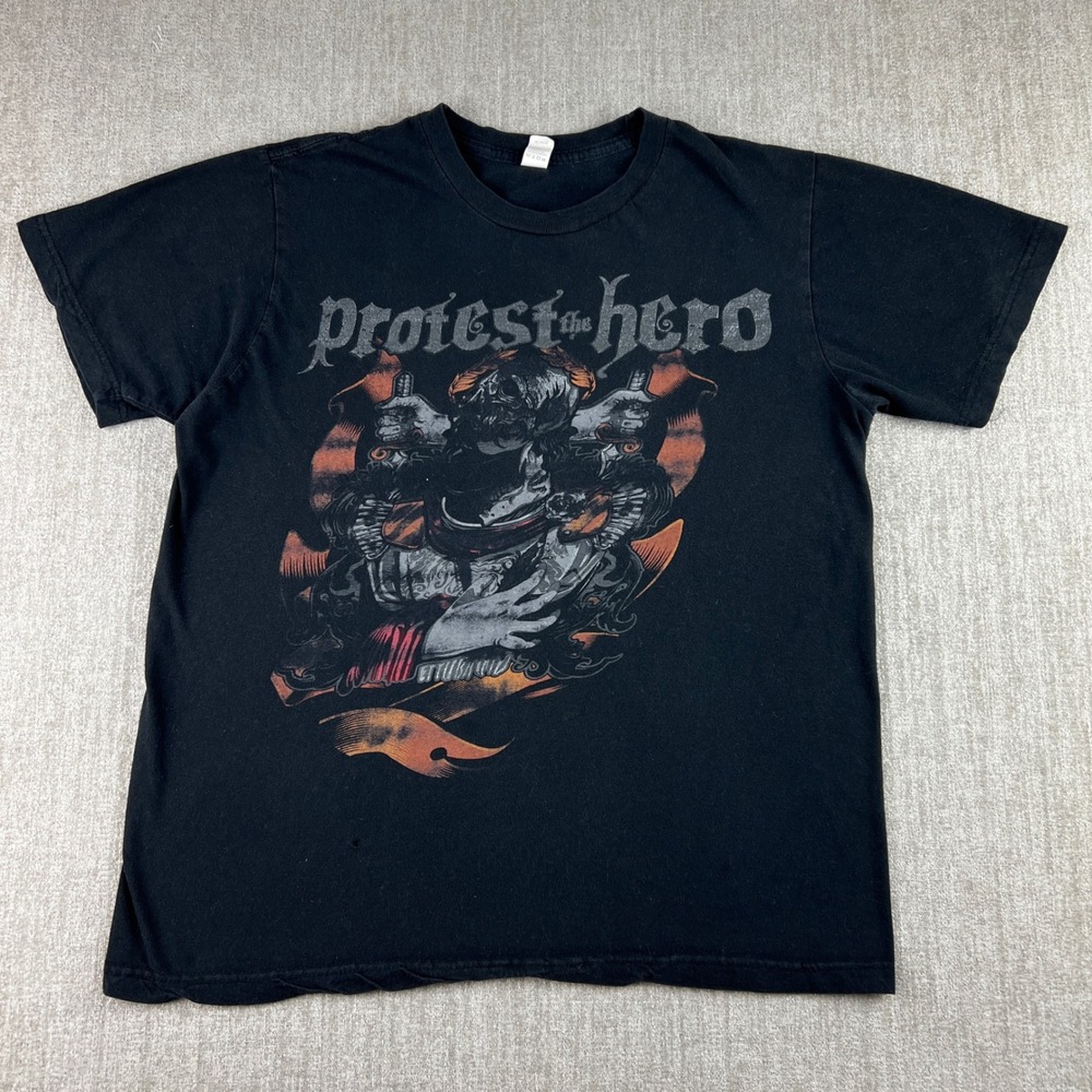 Protest The Hero Band T-Shirt Mens Size M Black Y2K Progressive Metal Grunge Tee